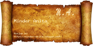 Minder Anita névjegykártya